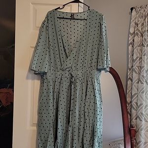 Shein teal polka-dot dress